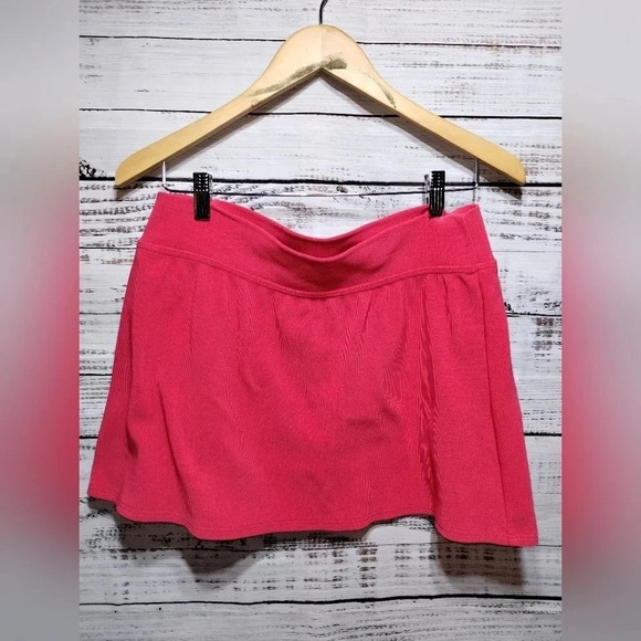 Lands End Athletic Skirt Women's Size Large In Red Tennis Swim UV Golf - Picture 1 of 5